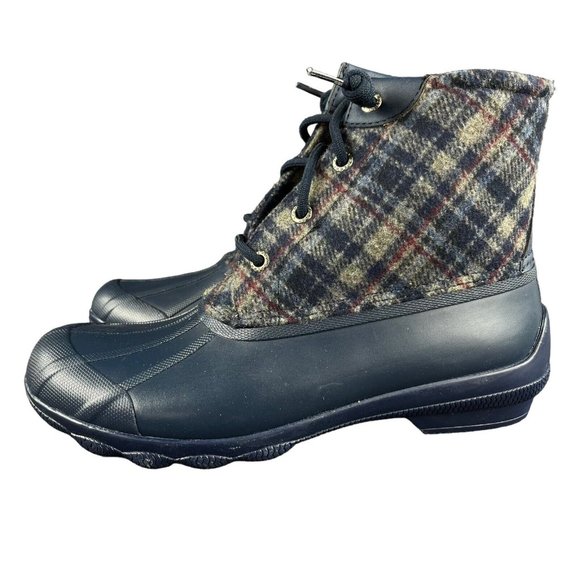 Sperry Syren Gulf Navy Plaid Wool Duck Boots Women's Sizes 6 - 6.5 M - Picture 3 of 9